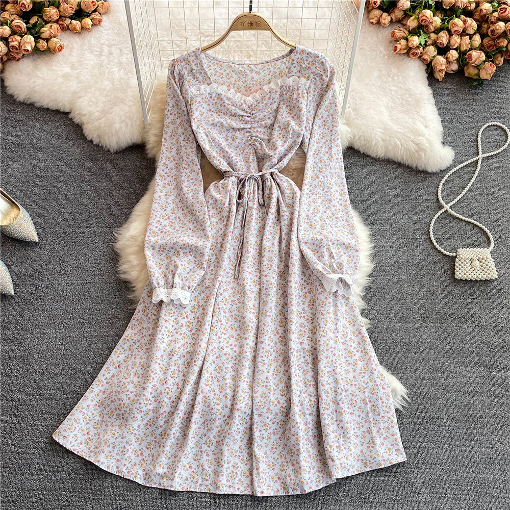 Cute A line floral dress A line fashion dress    S192