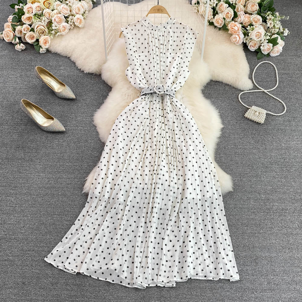 Cute polka dot A-line dress    S309