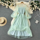 Green tulle long sleeve dress fashion dress      S172