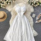Stylish v neck lace up dress A line party dress     S99