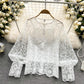 Cute lace long sleeve tops     S178