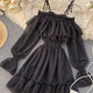 Lovely tulle long sleeve dress     S77