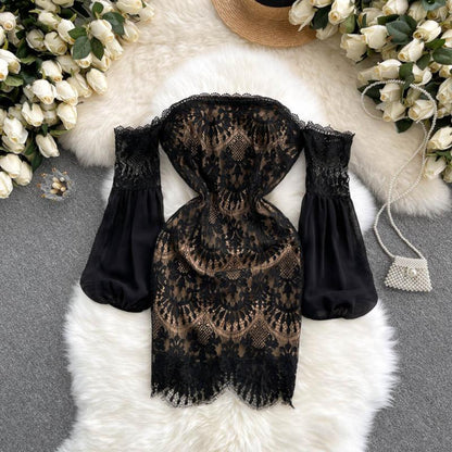 Style Sexy Slash Neck    S563