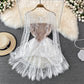Sexy Hollow Out Mesh Lace Mini Dress Fashion Spring Summer Long Sleeve       S547