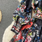 Floral Print Short Dress     S571