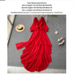 Red Irregular Long Dress    S581