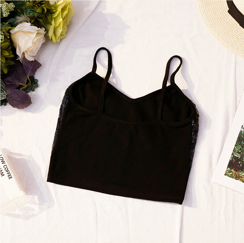 Spaghetti Strap Black top  S565