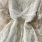 French Square Neck Lace Dress Elegant Women Summer Short Sleeve Mesh       S548